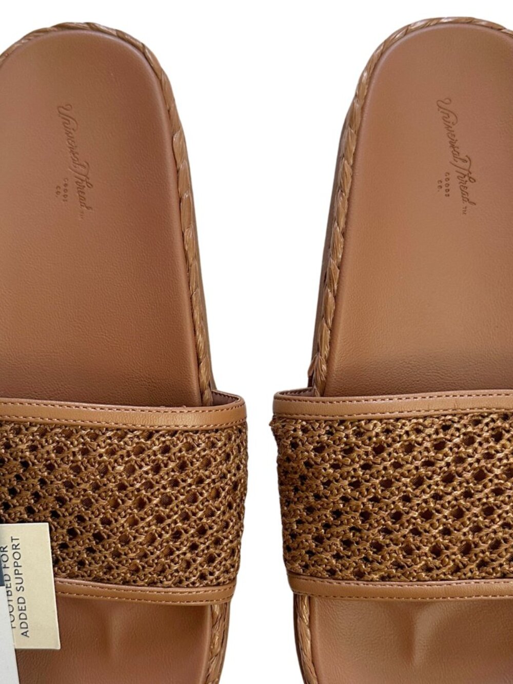 Universal Thread Brinley Woven Raffia Slide Sandals Tan Brown Size 6.5 - Picture 11 of 11